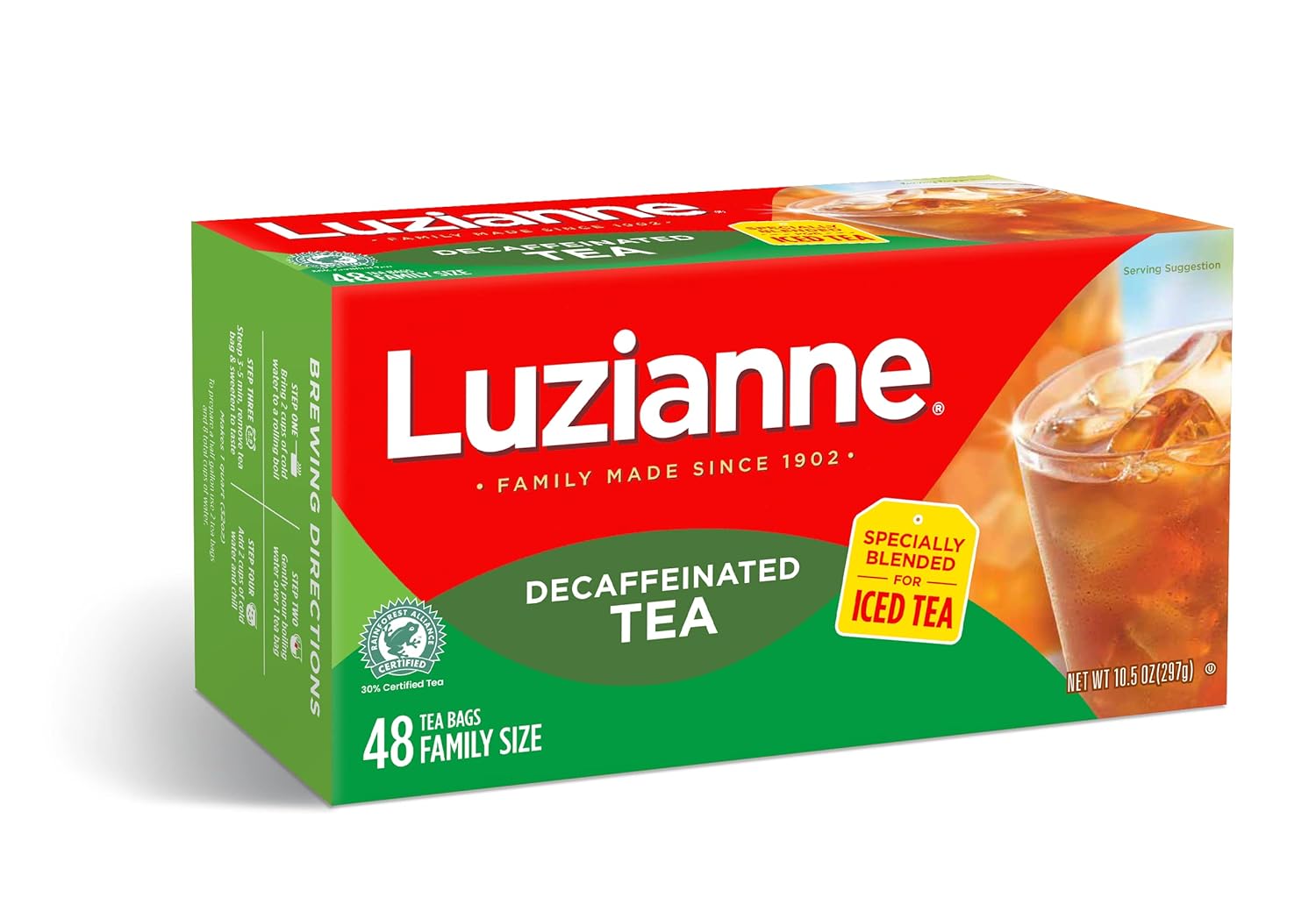 Luzianne Decaffeinated Iced Tea Bags, Specially Blended For Iced Tea, 48 Count