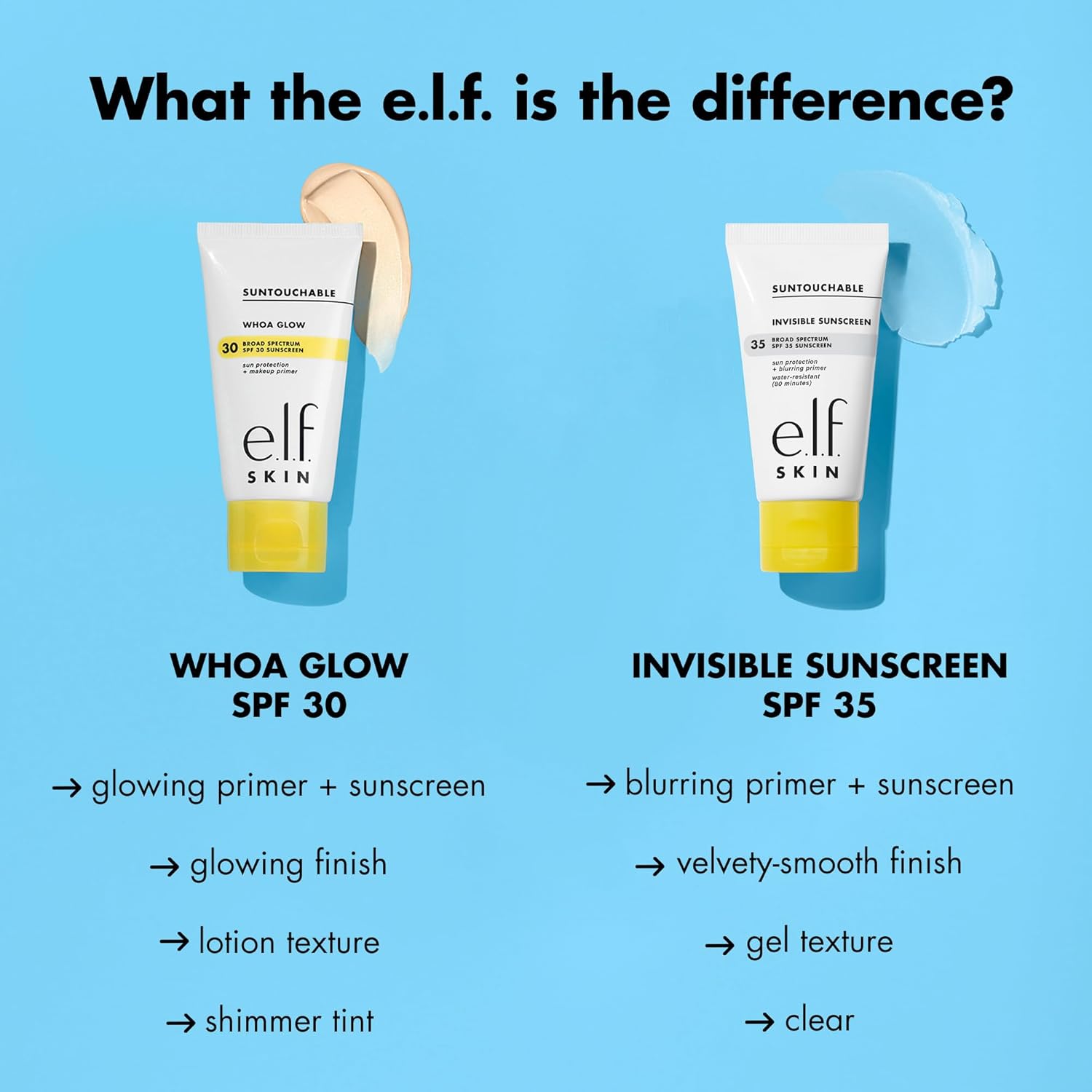 e.l.f. SKIN Suntouchable Invisible SPF 35, Lightweight, Gel-based Sunscreen For A Smooth Complexion, Doubles As A Makeup Primer, Vegan & Cruelty-Free, Packaging May Vary : Beauty & Personal Care