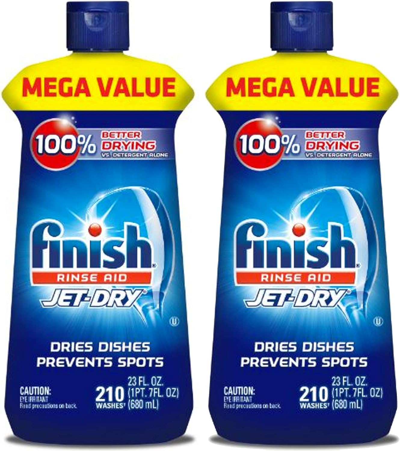 Finish Jet-Dry Rinse Aid, Dishwasher Rinse Agent & Drying Agent 23 Oz (2 Pack)