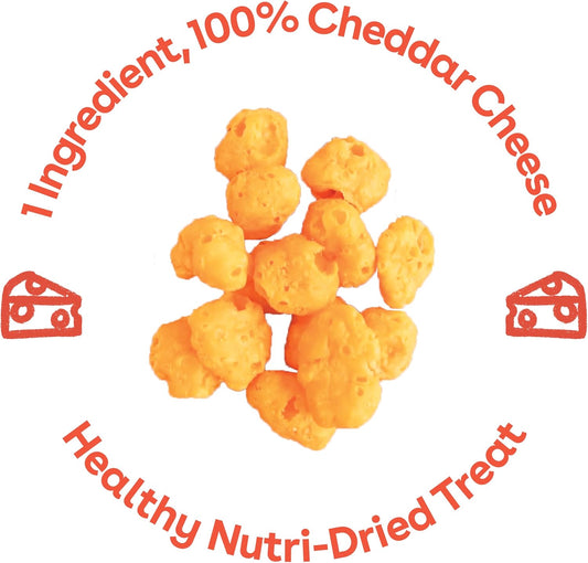 Pupford Cheese Crunchies, Premium Single-Ingredient Treat For Dogs & Puppies (Cheddar, 7.50 Oz)