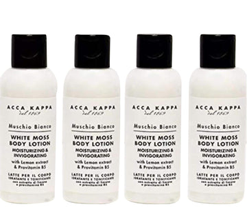 Acca Kappa White Moss Body Lotion Travel Bottles Set Of 4 - Hotel Ammenity Collection