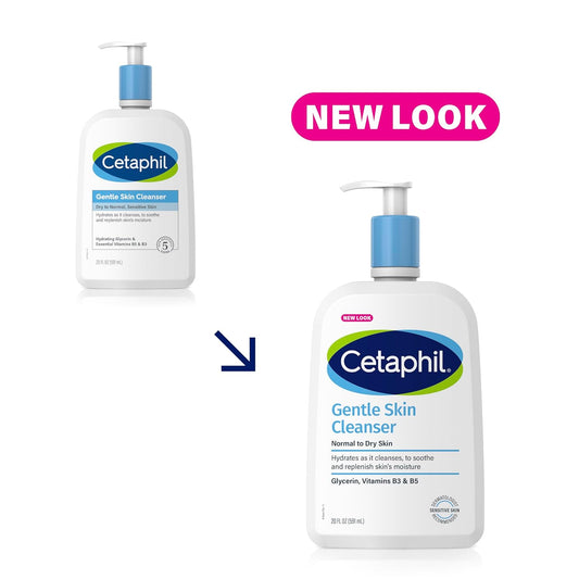 Cetaphil Face Wash, Hydrating Gentle Skin Cleanser For Dry To Normal Sensitive Skin, New 20Oz, Fragrance Free, Soap Free And Non-Foaming