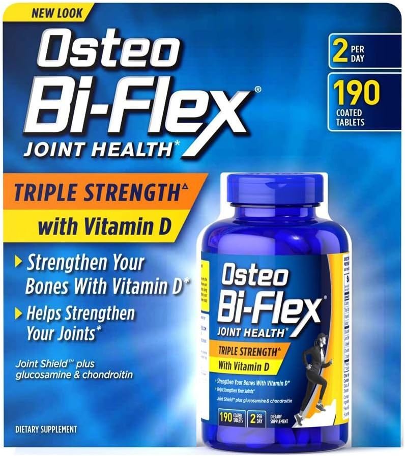 Osteo Bi-ex - Glucosamine Chondroitin with 5-Loxin and Vitamin D3 2000IU, 190 ct. Value Size