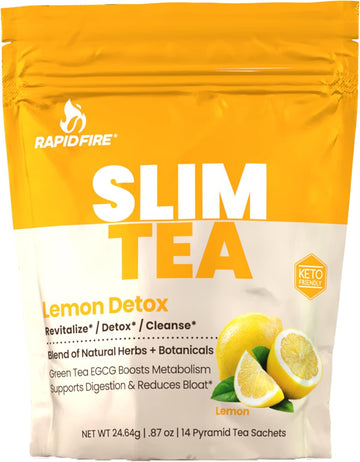 Slim Tea 14 Day Herbal Teatox, Blend Of Natural Herbs And Botanicals, Supports Healthy Weight Management, Supports Metabolism, Delicious Lemon Flavor, 14 Servings