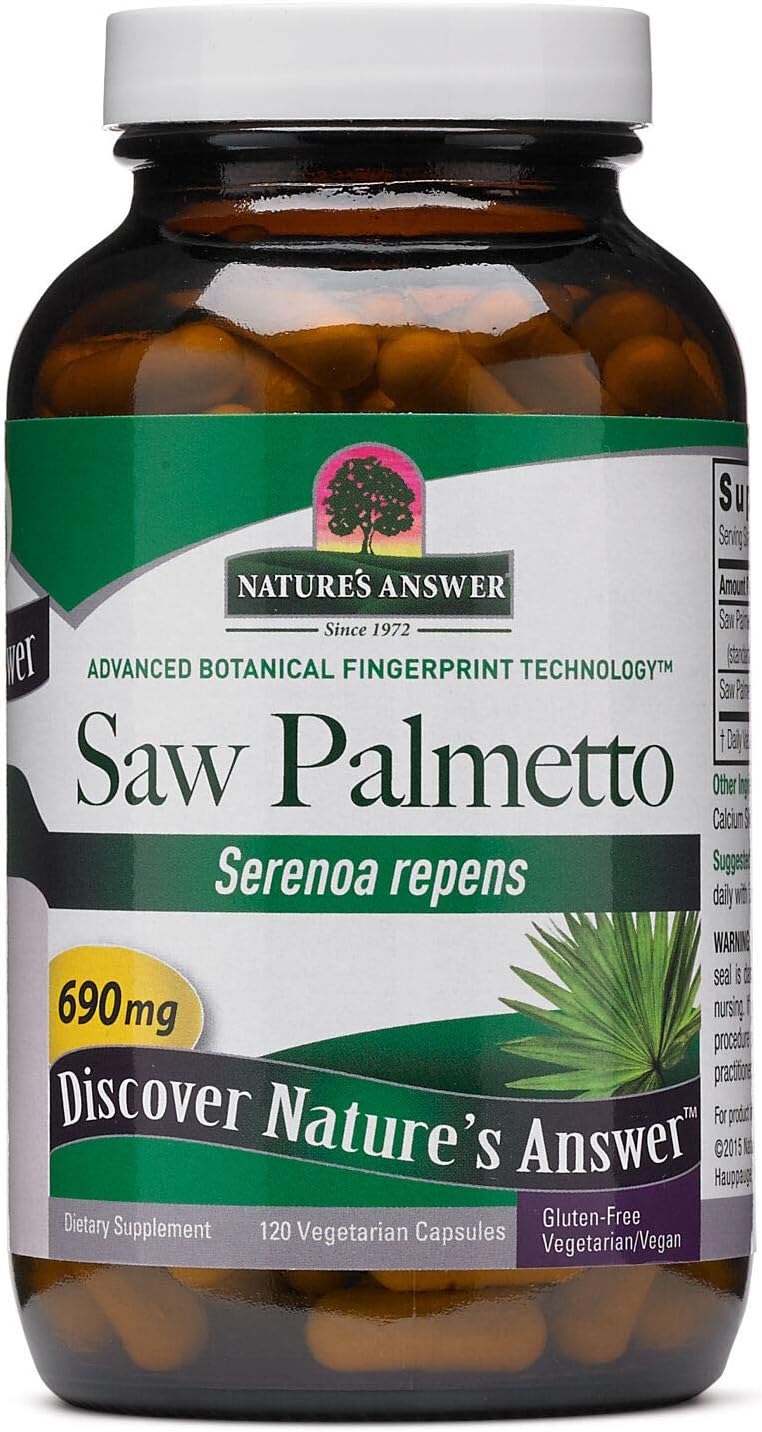 Nature'S Answer Saw Palmetto 690 Mg 120-Capsules Supplement | Prostate Support | Natural Urinary Tract Support | Promotes Hair Growth | Single Count