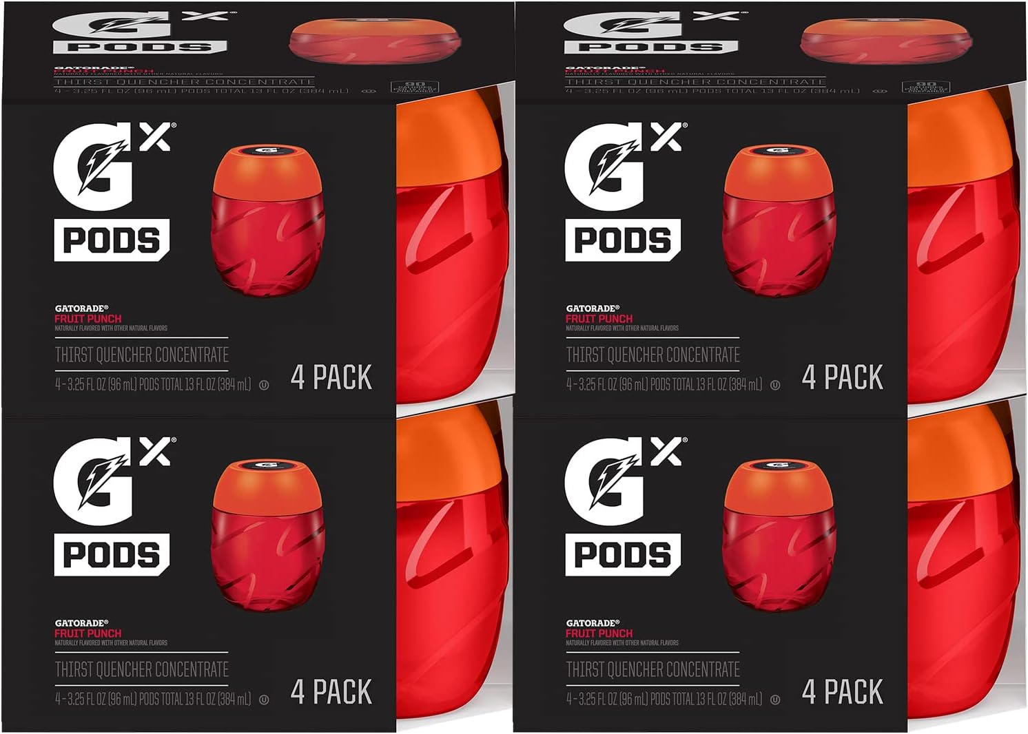 Gatorade Gx Hydration System, Non-Slip Gx Squeeze Bottles Or Gx Sports Drink Concentrate Pods, 4 Count (Pack Of 4)