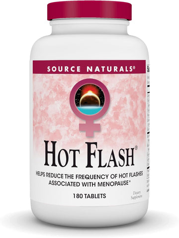 Source Naturals Hot Flash - Helps Reduce The Frequency of Hot Flashes Associated with Menopause, Non-GMO Soy - 180 Tablets - 60 Day Supply