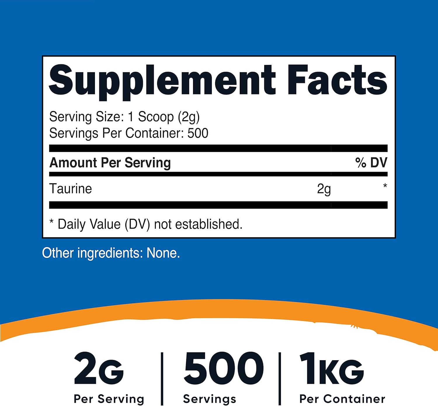 Nutricost Taurine Powder (1KG) - 500 Servings