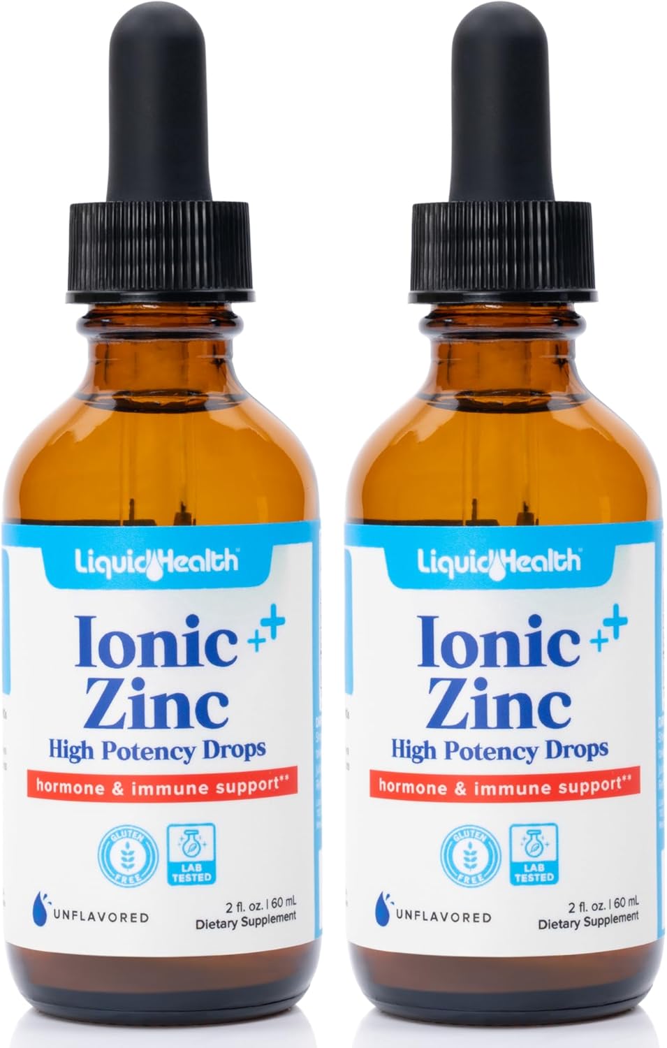Liquidhealth Ionic Zinc 15Mg, 2 Oz Zinc Liquid, Pure Zinc Vitamin Drops, Liquid Vitamin Zinc Supplement, Zinc Sulfate Heptahydrate For Adults, Men & Women, Toddler Zinc For Kids 4 & Up (2 Pack)