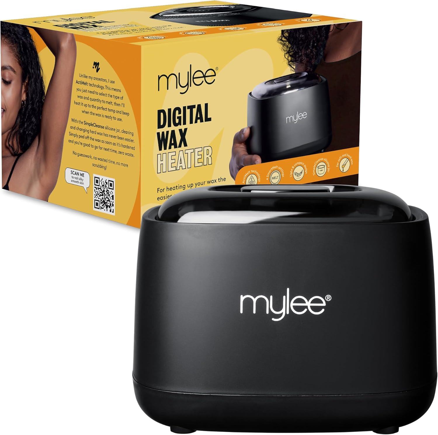 Mylee Digital Wax Heater With Silicone Jar For Hard & Soft Crème Wax, Salon Quality Hair Removal, Depilatory Waxing Melter, Digital Temperature Control, Wax Warmer