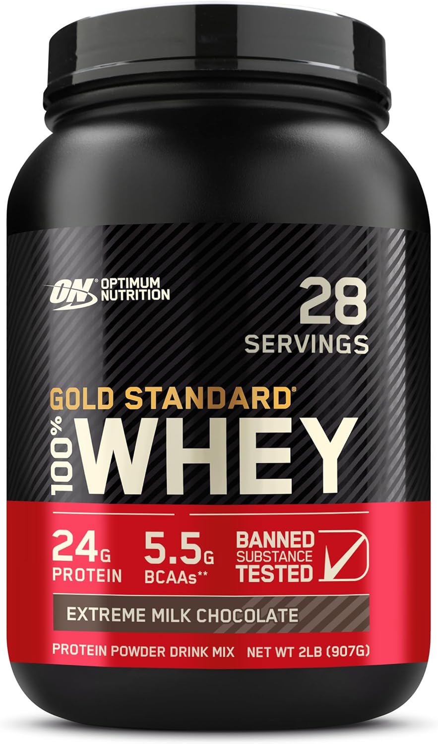 Optimum Nutrition Gold Standard 100% Whey Protein Powder, Extreme Milk Chocolate, 2 Pound (Pack Of 1) (Packaging May Vary)