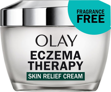 Olay Sensitive Eczema Therapy Face Moisturizer Skin Relief Cream, 1.7 Fl Oz Fragrance-Free Skin Care Treatment With Colloidal Oatmeal