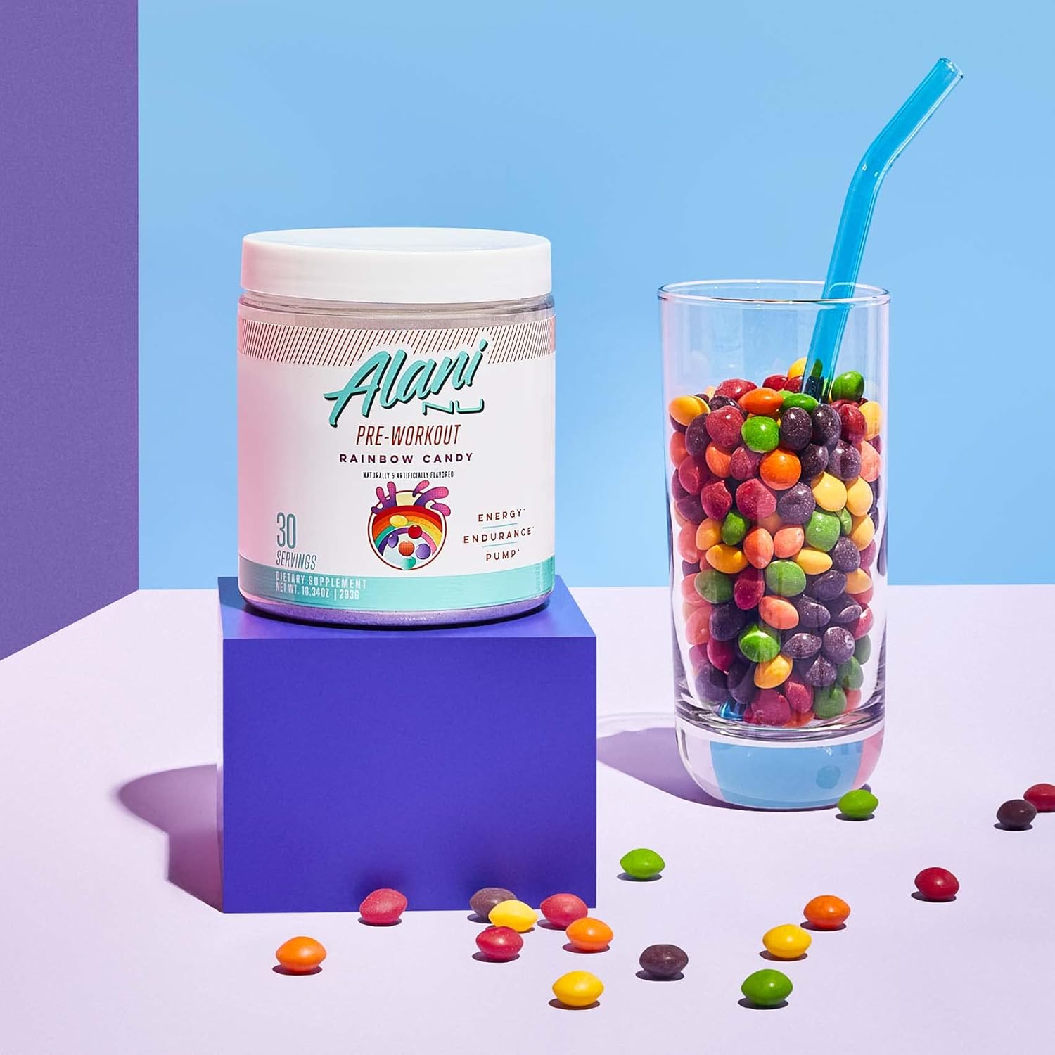 Alani Nu Pre Workout Powder Rainbow Candy | Amino Energy Boost | Endurance Supplement | Sugar Free | 200mg Caffeine | L-Theanine, Beta-Alanine, Citrulline | 30 Servings : Health & Household