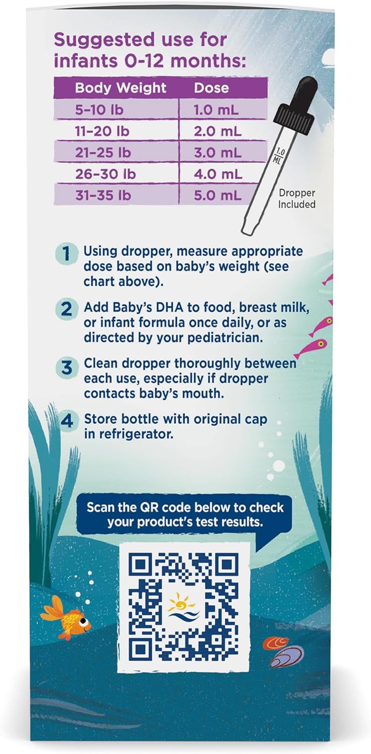 Nordic Naturals Baby’s DHA, Unflavored - 2 oz - 1050 mg Omega-3 + 300 