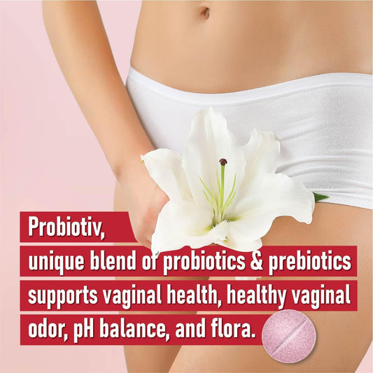 World’S First Chewable Female Vaginal Probiotics 10 Billion Cfu + Organic Prebiotics For Vaginal Health, Combats Vaginal Odor & Restores Vaginal Ph Balance Complex For Women, 30 Tablets