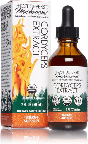 Host Defense, Cordyceps Extract, Supports Energy and Stamina, Mushroom Supplement, Plain, 2