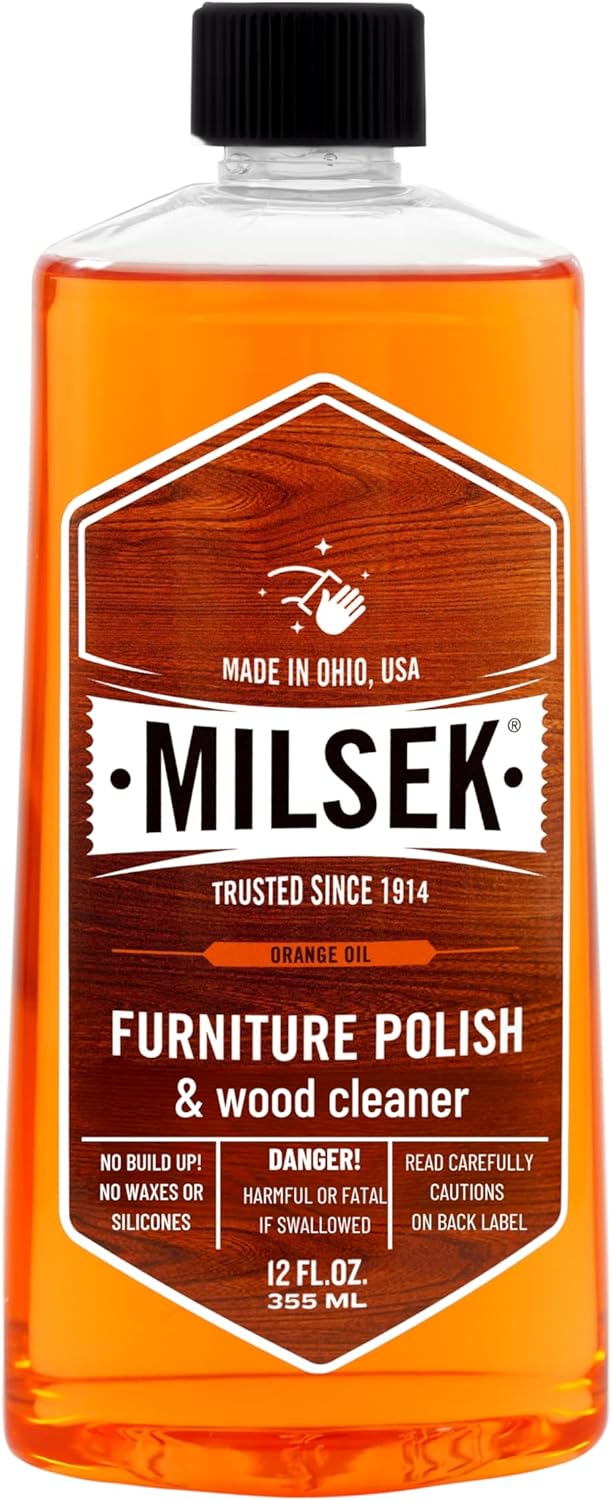 Milsek Furniture Polish and Cleaner (Orange Oil Furniture Polish), 12-Ounce Furniture Oil