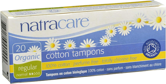 20 Organic Cotton Tampon No Applicator Regular- 5 Boxes : Health & Household