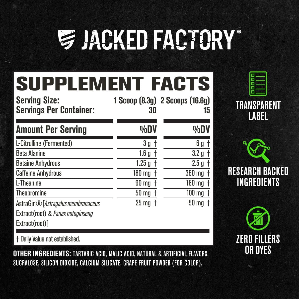 Jacked Factory NITROSURGE Pre Workout Supplement - Endless Energy, Instant Strength Gains, Clear Focus, Intense Pumps - Nitric Oxide Booster & Powerful Preworkout Energy Powder - 30 Servings, Grape : Health & Household