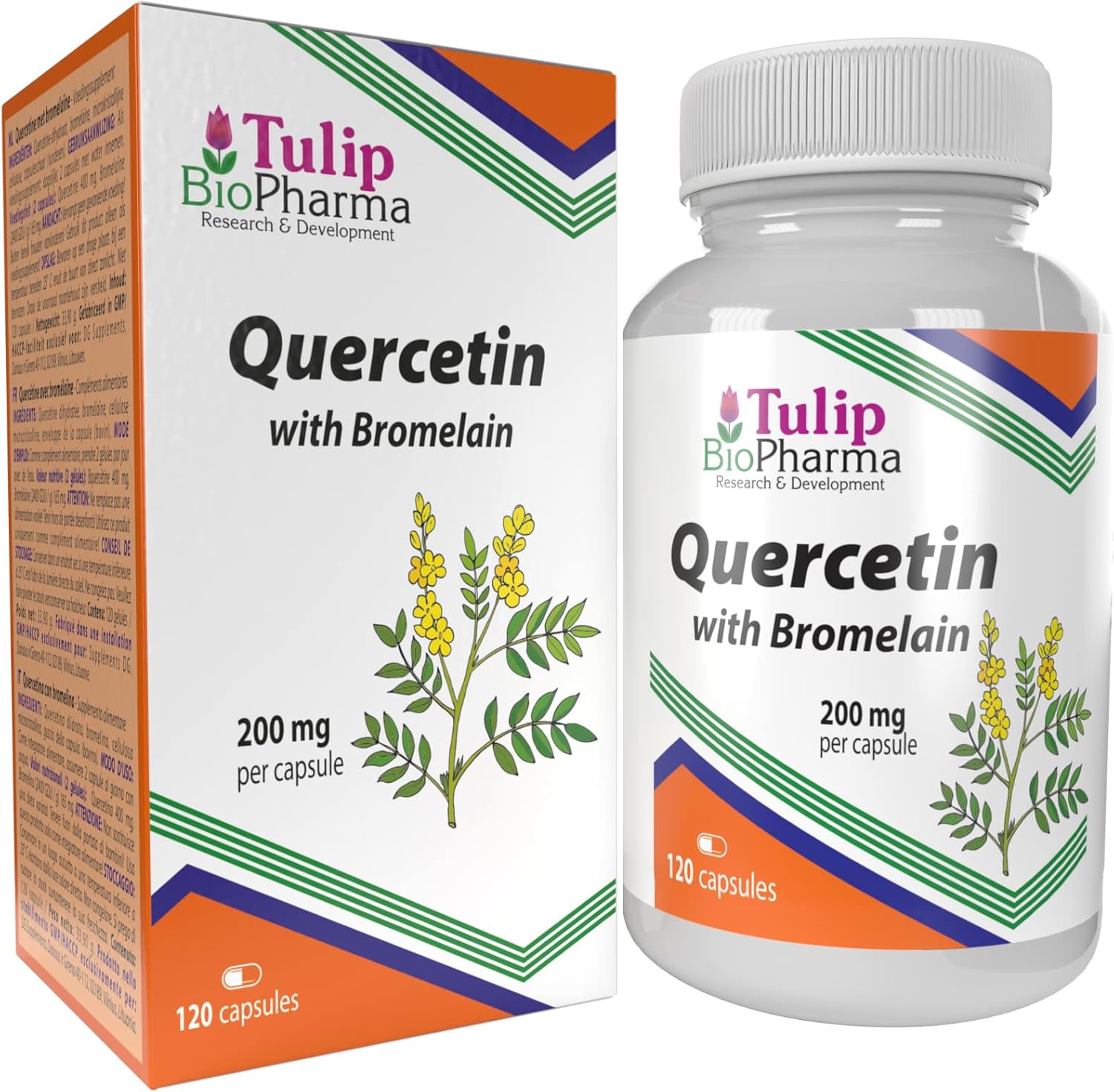 Quercetin Bromelain Complex 120 Capsules, 3Rd Party Lab Tested, High Strength Supplement