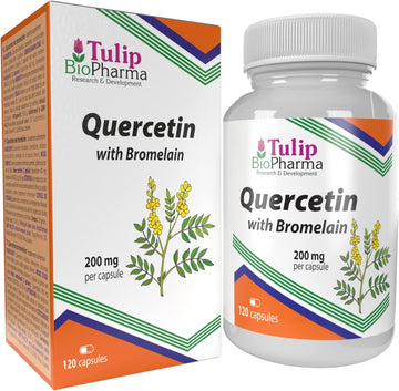 Quercetin Bromelain Complex 120 Capsules, 3Rd Party Lab Tested, High Strength Supplement