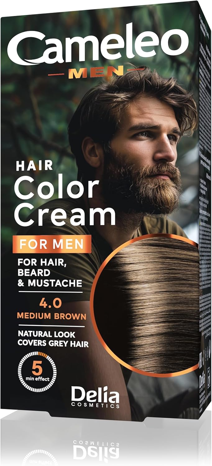 Cameleo Men - Permanent Hair Dye | Light Brown Colour For Hair Beard & Moustache | Natural Colour Effect In 5 Minutes | Cover Grey Hair | Ammonia Free | 30Ml