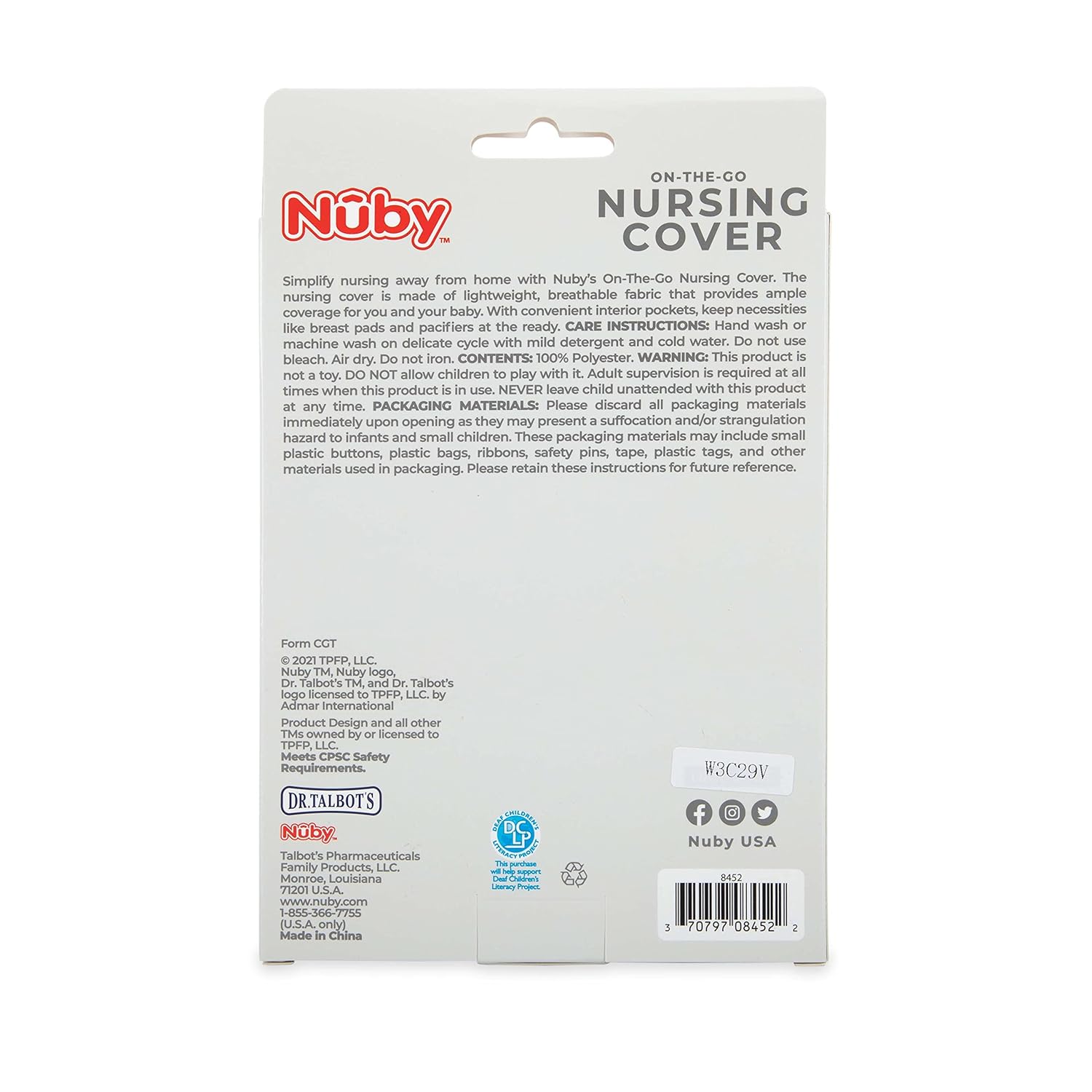 Nuby On The Go Baby Nursing Cover For Breastfeeding, Lightweight Breathable Fabric, Built In Pockets For Pacifiers And Nursing Pads, Gray Chevron : Baby