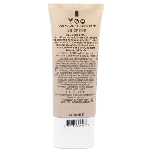 Pacifica Beauty, Alight Multi-Mineral Bb Cream, 1 Fl Oz., Shade 03 Dark, 100% Vegan & Cruelty Free