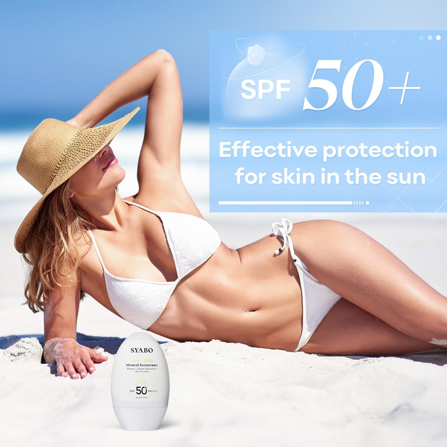 Mineral Sunscreen, SPF 50+ Sunscreen Lotion with Zinc Oxide, Sunscreen for Face and Body, Calms Sensitive Skin and All Skin Types, Broad Spectrum UVA/UVB Sun Protection, 1.7 FL OZ : Beauty & Personal Care