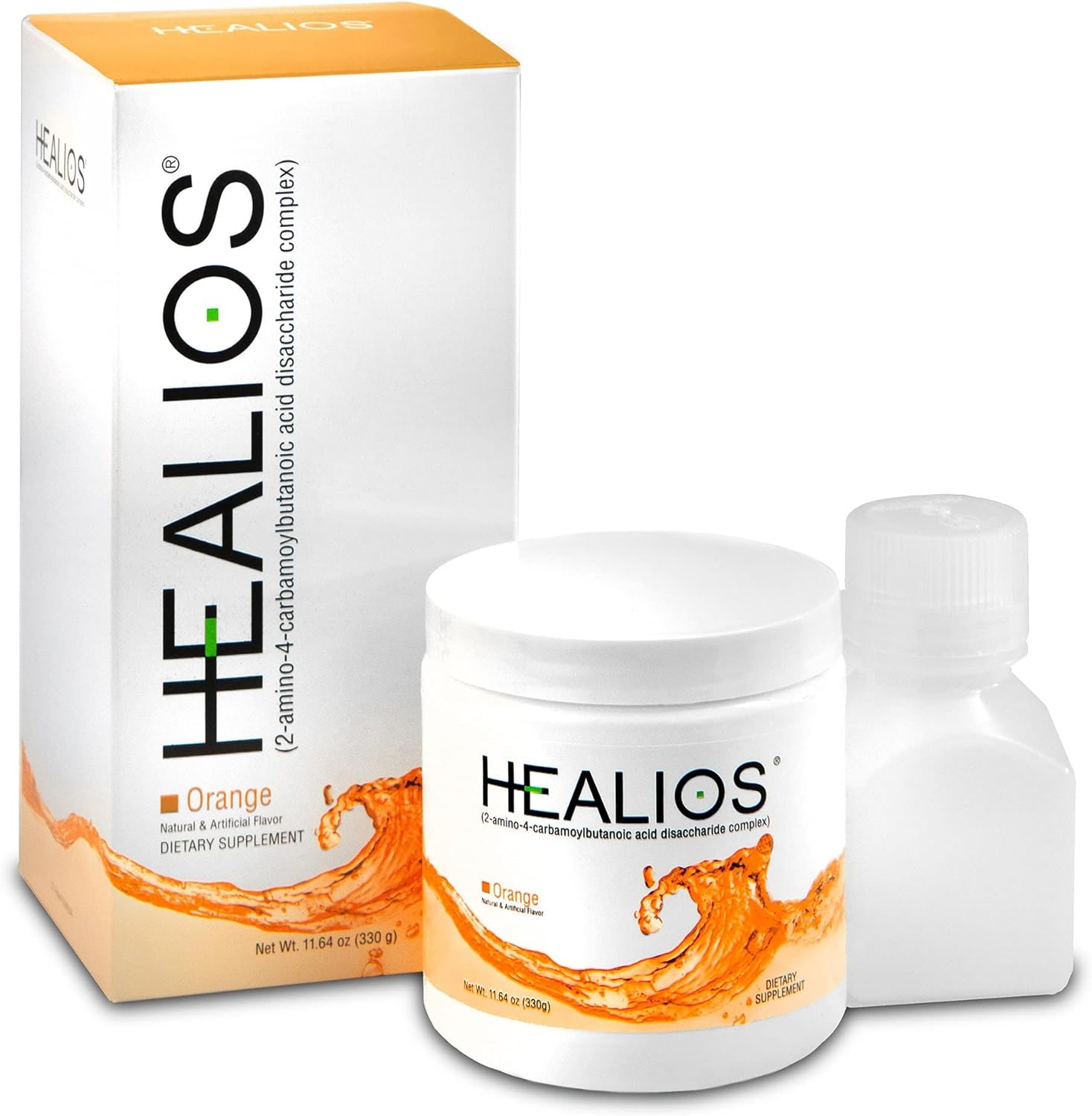 Healios Orange Flavor Oral Health And Dietary Supplement, Powder Form, Naturally Sourced L-Glutamine Trehalose L-Arginine, 11.64 Ounces