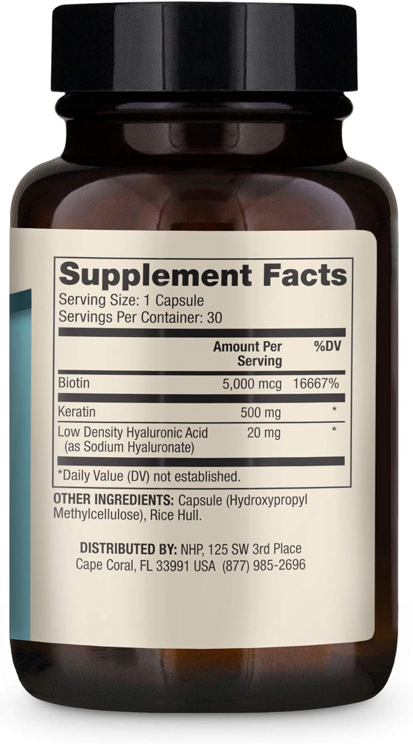 Dr. Mercola Hair, Skin & Nails, 30 Capsules (30 Servings), with Biotin, Solubilized Keratin, and Low Density Hyaluronic Acid, Non GMO, Gluten Free, Soy Free