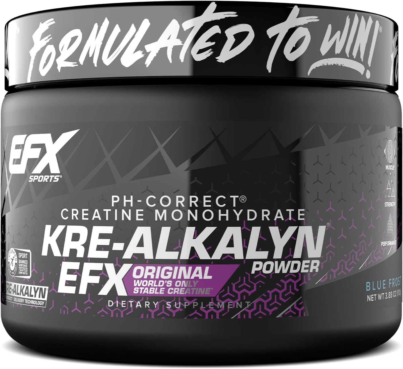 Efx Sports Kre-Alkalyn Efx Powder | Ph Correct Creatine Monohydrate Powder Supplement | Strength, Muscle Growth & Performance | 55 Servings (Blue Frost)