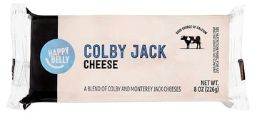 Amazon Brand - Happy Belly Colby Jack Cheese Block, 8 Ounce (Pack Of 1)