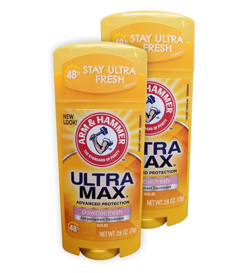 Arm & Hammer Ultramax Invisible Solid Powder Fresh Antiperspirant & Deodorant-2.6 Oz, 2 Pack