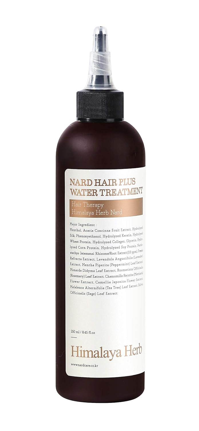 Nard Hair Plus Water Treatment 8.45 Fl. Oz - Hair Care For Damaged Dry Hair - Argan, Olive, Jojoba, Macadamia, Sunflower 5 Natural Oils - Rich In Protein Amino Acids