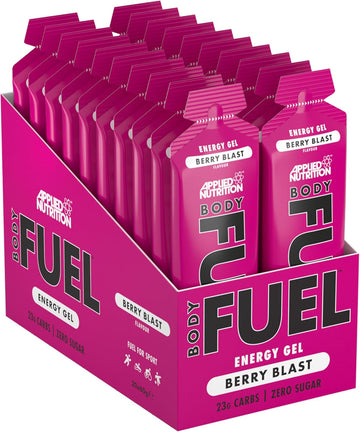 Applied Nutrition Bodyfuel Energy Gel - Fast Energy Gels, Fuel For Sport, With Carbs, Sugar Free (Box 20 Units X 60G) (Berry Blast)