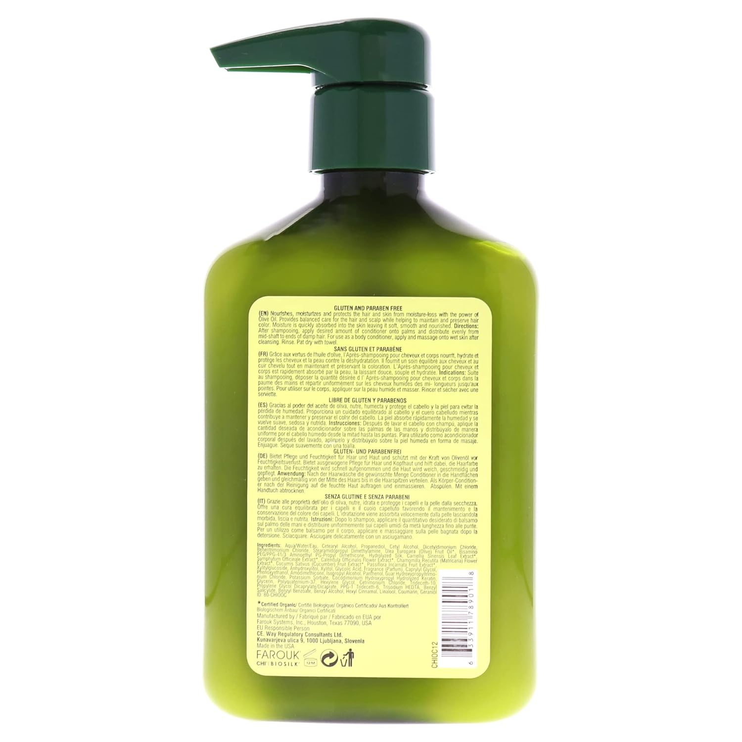 Chi Naturals With Olive Oil Hair & Body Conditioner, Protects From Moisture Loss & Preserves Hair Color, Sulfate, Paraben, & Cruelty-Free, 11.5 Oz