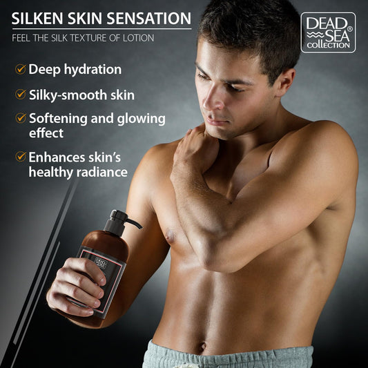 Dead Sea Collection Sandalwood Men'S Body Lotion - Maximum Hydration Nourishing Moisturizing Lotion For Men - 16.9 Fl Oz Bottle