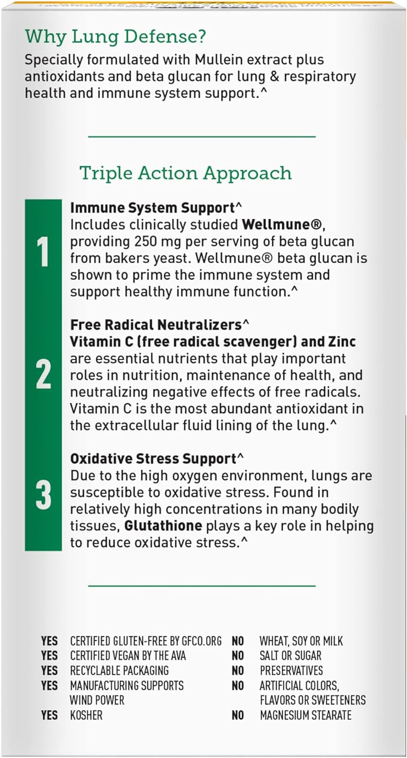 Country Life Lung Defense, Supports Lung and Respiratory Health, 60 Vegan Capsules, Certified Gluten Free, Certified Vegan : Health & Household