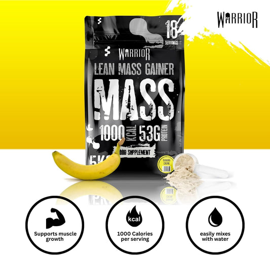 Warrior Mass Protein Powder – 5.04Kg – Serious Mass Gainer – High Calorie, Weight Gain Supplement – 61G Of Protein, 18 Servings, 1000+ Calories Shake, Supports Muscle Growth (Vanilla Cheesecake, 5Kg)