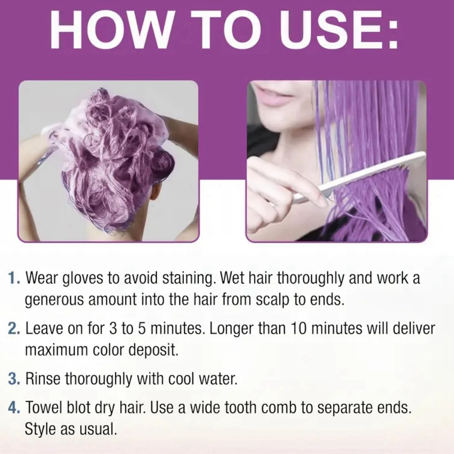 Instant Colour Shampoo,Hair Color Shampoo,Hair Dye Shamp/Oo 3 In 1,Gentle Formula For Gray Ha/Ir Coverage,Easy To Use,Plant-Based Instant Dye,Long-Lasting,Herbal Ingredients,Quick And Easy,Purple