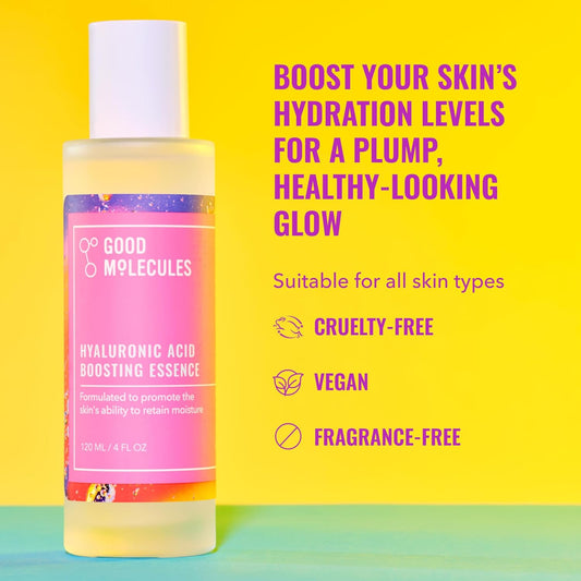 Good Molecules Hyaluronic Acid Boosting Essence - Ultra Hydrating Face Moisturizer With Peptides To Boost Skin Firming And Plumpness - Skin Care For Face
