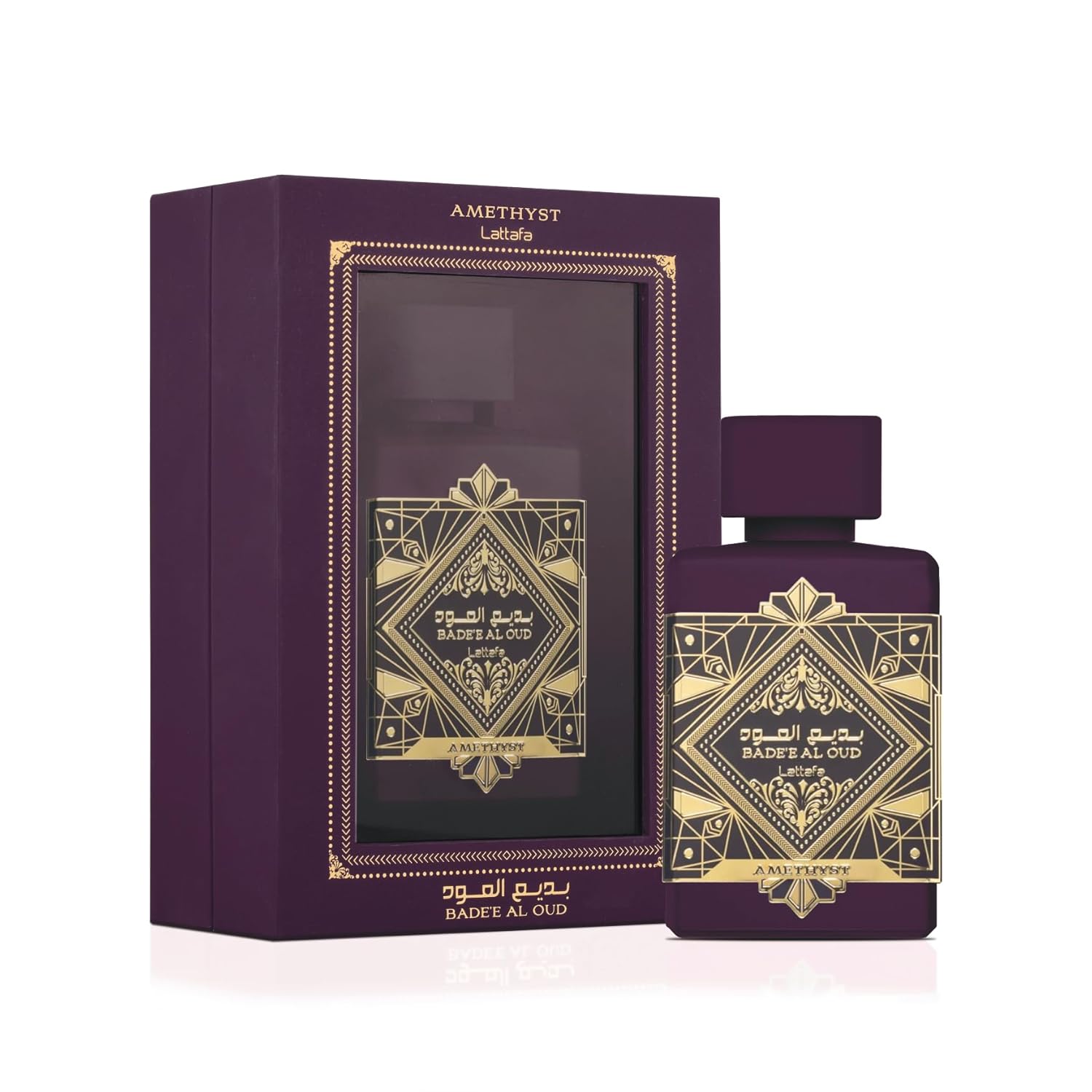 Lattafa Bade'E Al Oud Amethyst For Unisex Eau De Parfum Spray, 3.4 Ounce / 100 Ml : Beauty & Personal Care