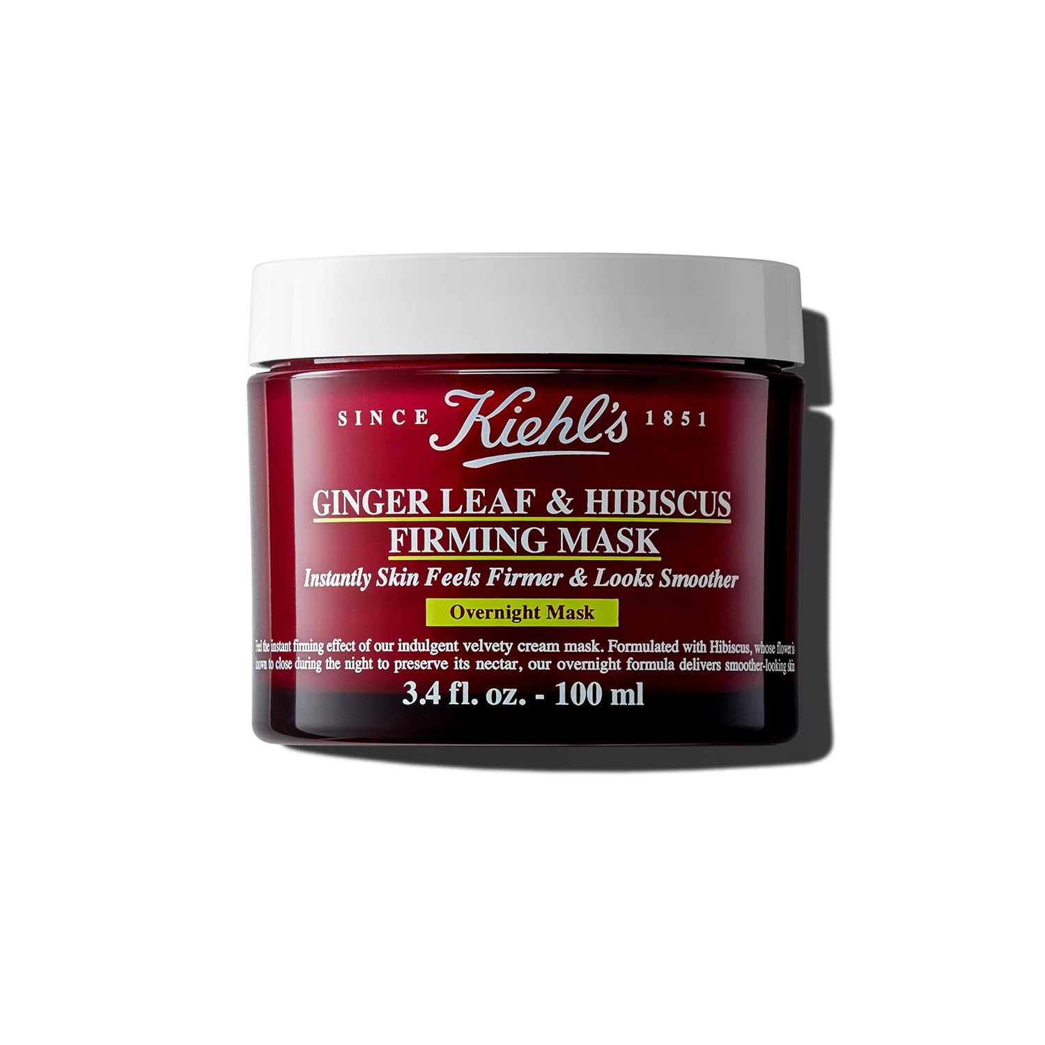 Kiehl'S Ginger Leaf & Hibiscus Firming Overnight Face Mask, Anti-Aging Facial Mask, Smooths And Firms Skin, Visibly Reduces Look Of Fine Lines Over Time, For All Skin Types, Mature Skin - 3.4 Fl Oz