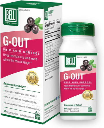 Bell G-Out Uric Acid Cleanse | Recommended for Gout - A Unique Blend of Herbal Extracts That Helps Maintain Uric Acid Levels Within The Normal Range | 60 Capsules