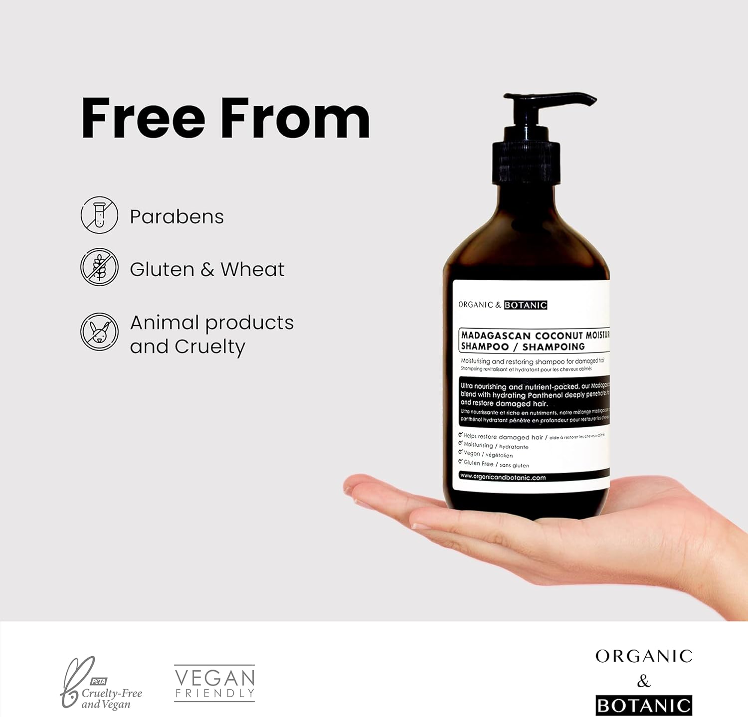 Organic & Botanic Madagascan Coconut Moisturising Shampoo 500ml : Amazon.co.uk: Beauty