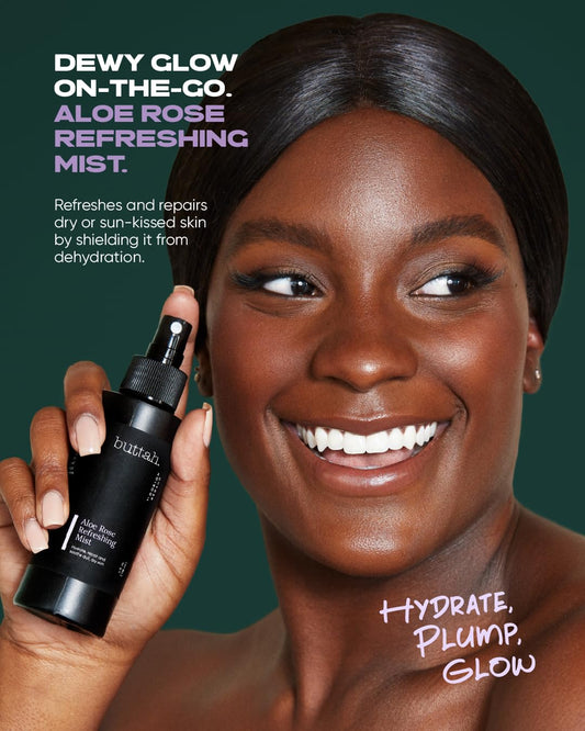 Buttah Skin By Dorion Renaud Aloe Rose Refreshing Mist 4Oz - Hydrating Rose Water Face Spray - Refreshing Aloe Facial Mist - Naturally Based Skin Care For Men & Women - Black-Owned Skincare