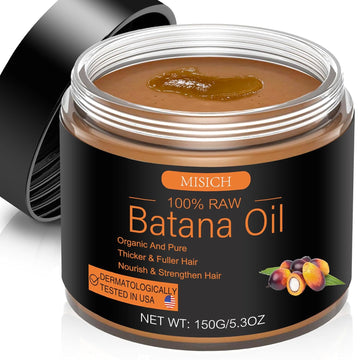 Raw Batana Oil For Hair Growth, 100% Natural Pure Dr. Sebi Botana Oil From Honduras, Unrefined Organic For Prevent Hair Loss, Enhances Thickness For Men & Women 5.3 Oz