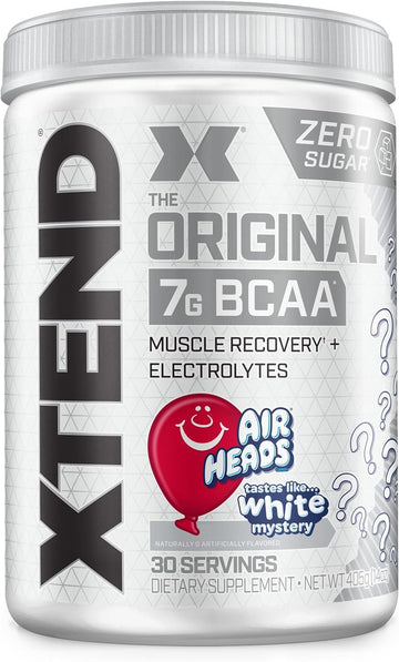 Xtend Original Bcaa Powder Airheads White Mystery | Zero Carb, Zero Sugar - Post Workout Muscle Recovery Drink With Amino Acids - 7G Bcaas For Men & Women | 30 Servings