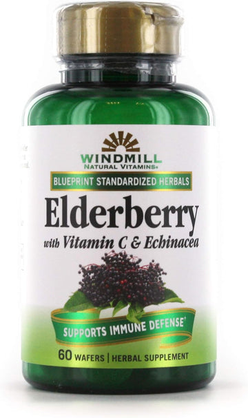 Windmill Elderberry with Vitamin C & Echinacea Capsules 60 Ea